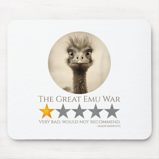 The Emu 素晴らし War – オーストラリアの歴史ミーム マウスパッド (正面)
