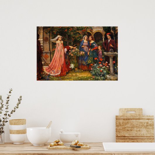 The Enchanted Garden by John William Waterhouse ポスター (キッチン)