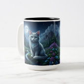 The Enchanted Moonlight Cat Ceramic Mug ツートーンマグカップ (正面左)