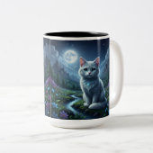 The Enchanted Moonlight Cat Ceramic Mug ツートーンマグカップ (正面右)