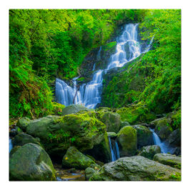 The Enchanting Cascade of Torc Waterfall ポスター