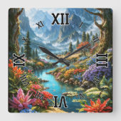 The Enchanting Land Of Kalakoff AI Art by Xzendor7 スクエア壁時計 (正面)