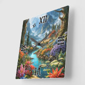 The Enchanting Land Of Kalakoff AI Art by Xzendor7 スクエア壁時計 (傾斜)