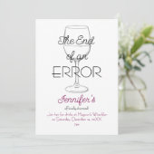 The End of an Error Wine Divorce Party Invitation 招待状 (スタンド正面)