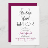 The End of an Error Wine Divorce Party Invitation 招待状 (正面/裏面)