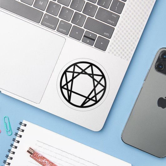 The Enneagram (black on white) シール (ノートパソコンとiPhone)