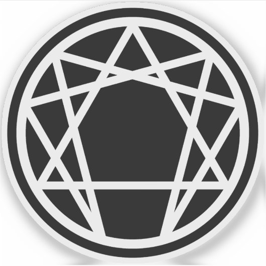 The Enneagram (white on black) シール (正面)