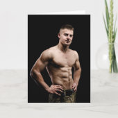 The Epitome of Strength Hot Guy Greetings Card カード (正面)