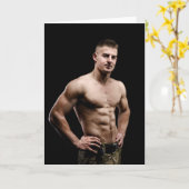 The Epitome of Strength Hot Guy Greetings Card カード (黄色い花)