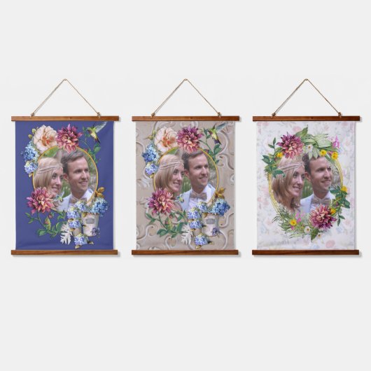 The-Eraビクトリアンフローラウォーターカラーぶら下がったの最も軽い 吊り下げ型タペストリー (トリプル)