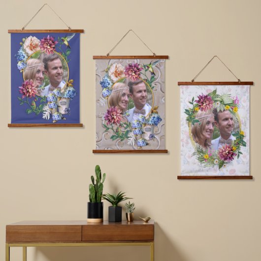 The-Eraビクトリアンフローラウォーターカラーぶら下がったの最も軽い 吊り下げ型タペストリー (非対称)