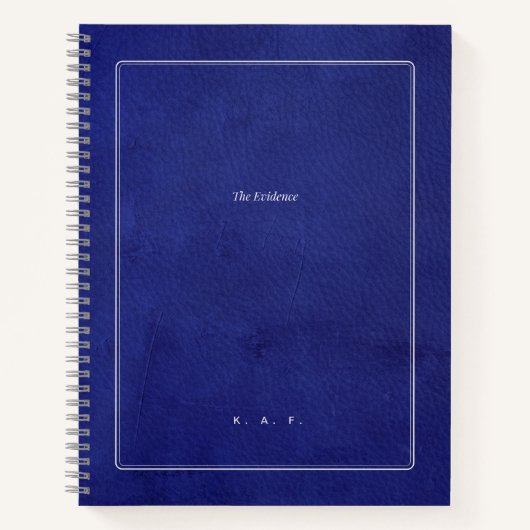 The Evidence | Indigo Leather & Silver Scholar ノートブック (正面)
