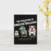 The Evolution Of An English Bulldog Funny  カード (黄色い花)