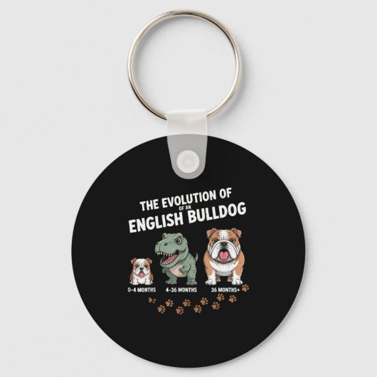 The Evolution Of An English Bulldog Funny  キーホルダー (正面)