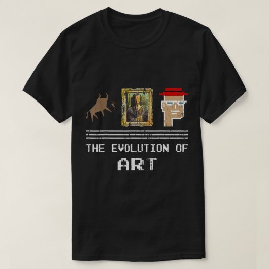 The Evolution of Art Funny NFT Design Tシャツ (デザイン正面)