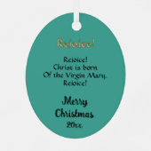 The Expectant Madonna with Saint Joseph Oval メタルオーナメント (裏面)