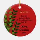 The Expectant Madonna with Saint Joseph Round セラミックオーナメント (裏面)