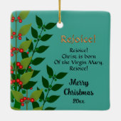 The Expectant Madonna with Saint Joseph Square セラミックオーナメント (裏面)