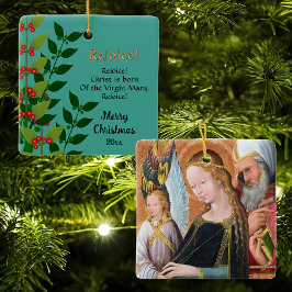 The Expectant Madonna with Saint Joseph Square セラミックオーナメント