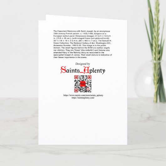 The Expectant Madonna with St. Joseph (Plain) シーズンカード (裏面)