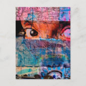 The Eyeballs abstract junk journal Collage AI ポストカード (正面)