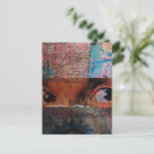The Eyes abstract junk journal Collage ポストカード (スタンド正面)