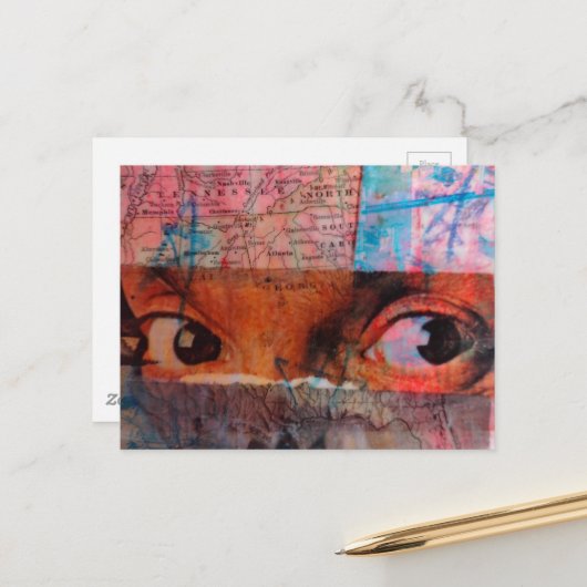 The Eyes junk journal Collage ポストカード (正面/裏面インサイチュ)