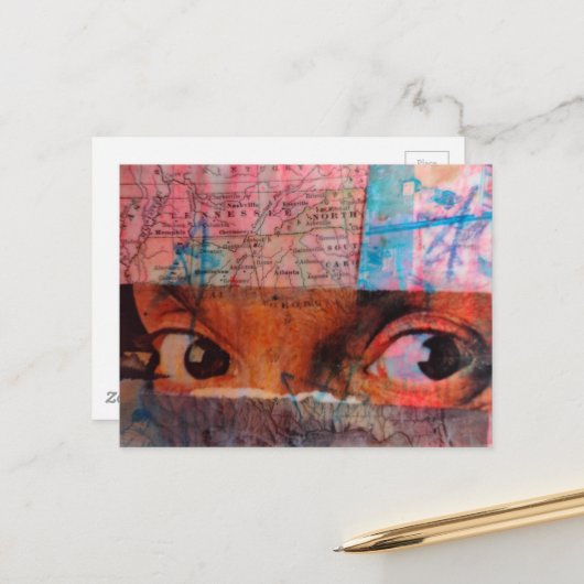 The Eyes junk journal Collage ポストカード (正面/裏面インサイチュ)