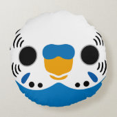 The face of a normal cobalt male budgie ラウンドクッション (裏面)