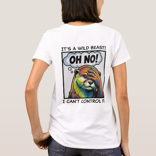The Facepalming Otter: Exasperated Cute Animal Tシャツ (裏面)