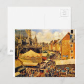 The Fair in Dieppe, Sunny Morning by Camille Pissa ポストカード (正面/裏面)