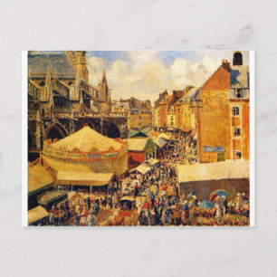 The Fair in Dieppe, Sunny Morning by Camille Pissa ポストカード