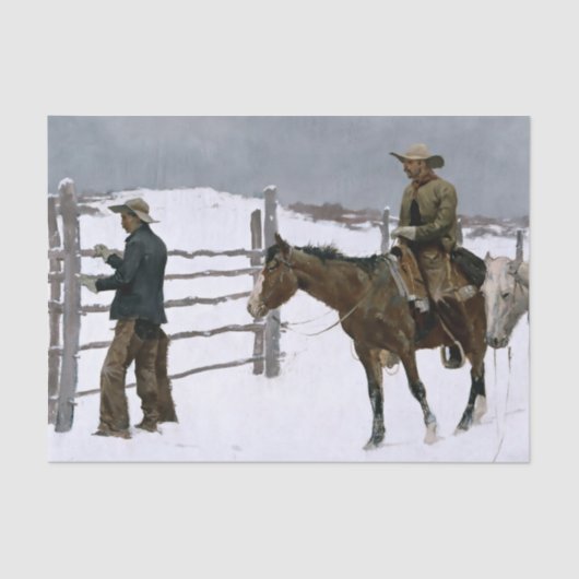 ”The Fall of the Cowboy” by Frederic Remington 薄葉紙 (正面)