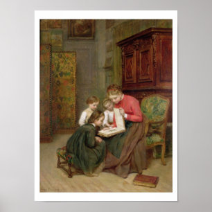 The Family Album, 1869 (キャンバス油) ポスター