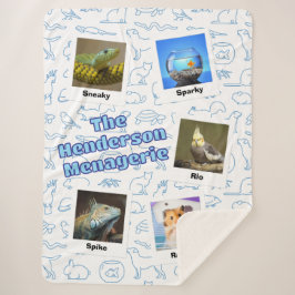 The Family Menagerie – Mixed Pet Custom Photo D シェルパブランケット