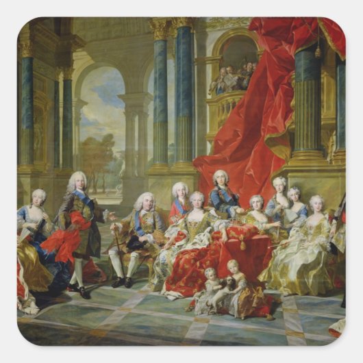 The Family of Philip V, 1743 (キャンバス油) スクエアシール (正面)