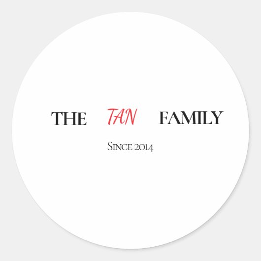 The Family Personalized Round Sticker ラウンドシール (正面)