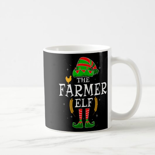 The Farmer Elf Group Matching Family Christmas Far コーヒーマグカップ (右)
