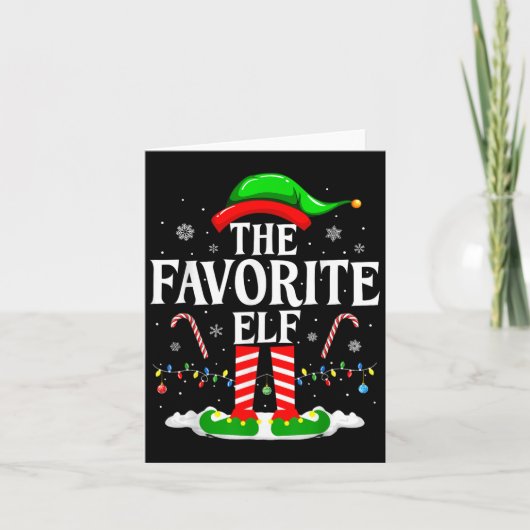 The Favorite Elf Funny Xmas Matching Family Christ カード (正面)