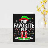 The Favorite Elf Funny Xmas Matching Family Christ カード (黄色い花)