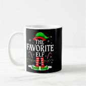 The Favorite Elf Funny Xmas Matching Family Christ コーヒーマグカップ (左)