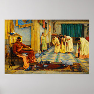 The favourites of Emperor Honorius by Waterhouse ポスター