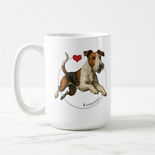 The Fearless Earth-Dog: Classic Fox Terrier コーヒーマグカップ (左)