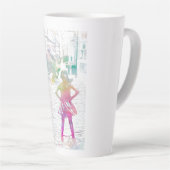 The Fearless Girl (Watercolor) カフェラテマグ (右アングル)