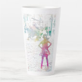 The Fearless Girl (Watercolor) カフェラテマグ (正面)