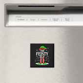 The Feisty Elf Xmas Funny Matching Family Group Ch マグネット (インサイチュ (食洗機))