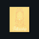 The Fellowship - Small Group, Big Adventure キャンバスプリント<br><div class="desc">Honor the legendary journey of The Fellowship of the Ring™ with this beautifully illustrated Lord of the Rings™ design. Featuring an elegant Elven-style archway framing The One Ring™ resting upon a stone pedestal, the artwork symbolizes unity, courage, and the power of friendship. The phrase “small group, big adventure” captures the...</div>