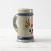 The Festive Fraulein Reindeer Stein ビールジョッキ (正面左)