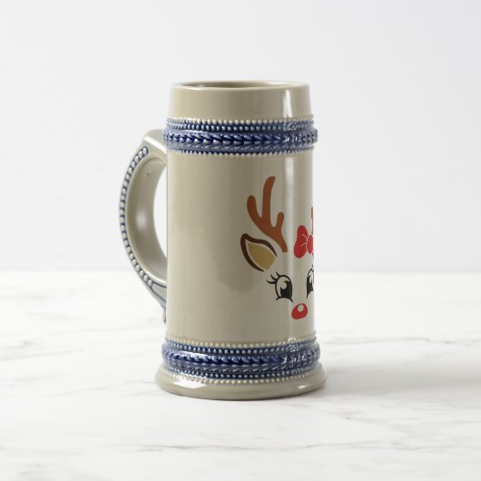 The Festive Fraulein Reindeer Stein ビールジョッキ (正面左)