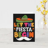 The Fiesta Begin おもしろい Cinco De Mayo Mexican カード (黄色い花)